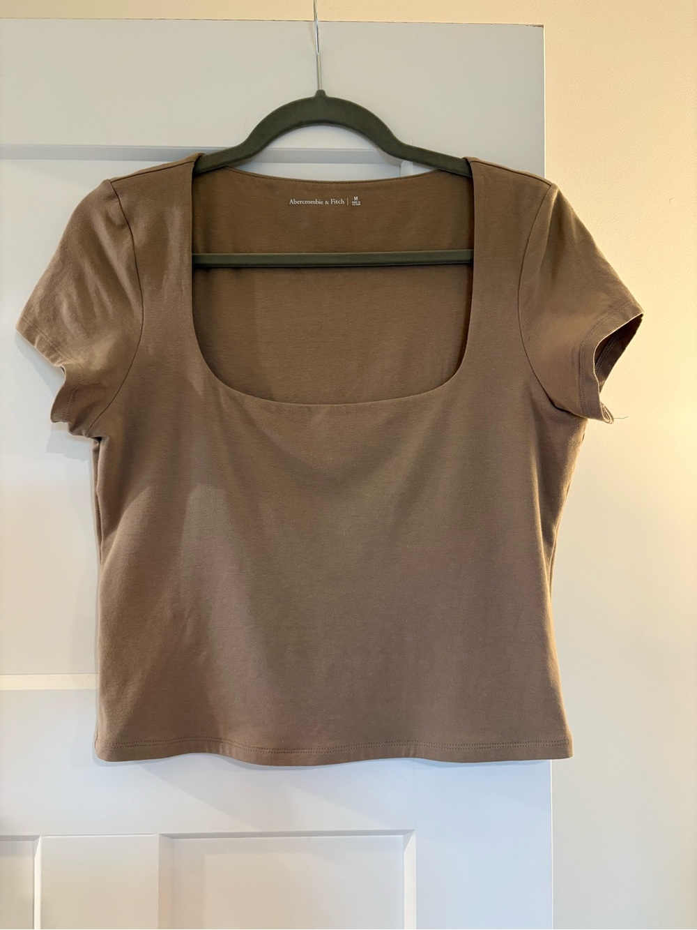Abercrombie & Fitch Taupe Scoop Neck Crop Top